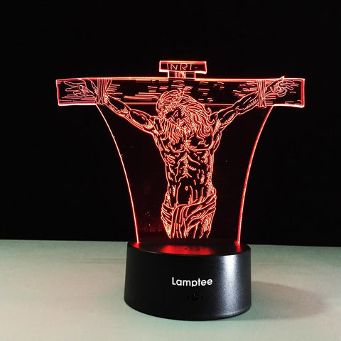 Image of Art Cross Jesus 3D Illusion Lamp Night Light 3DL232