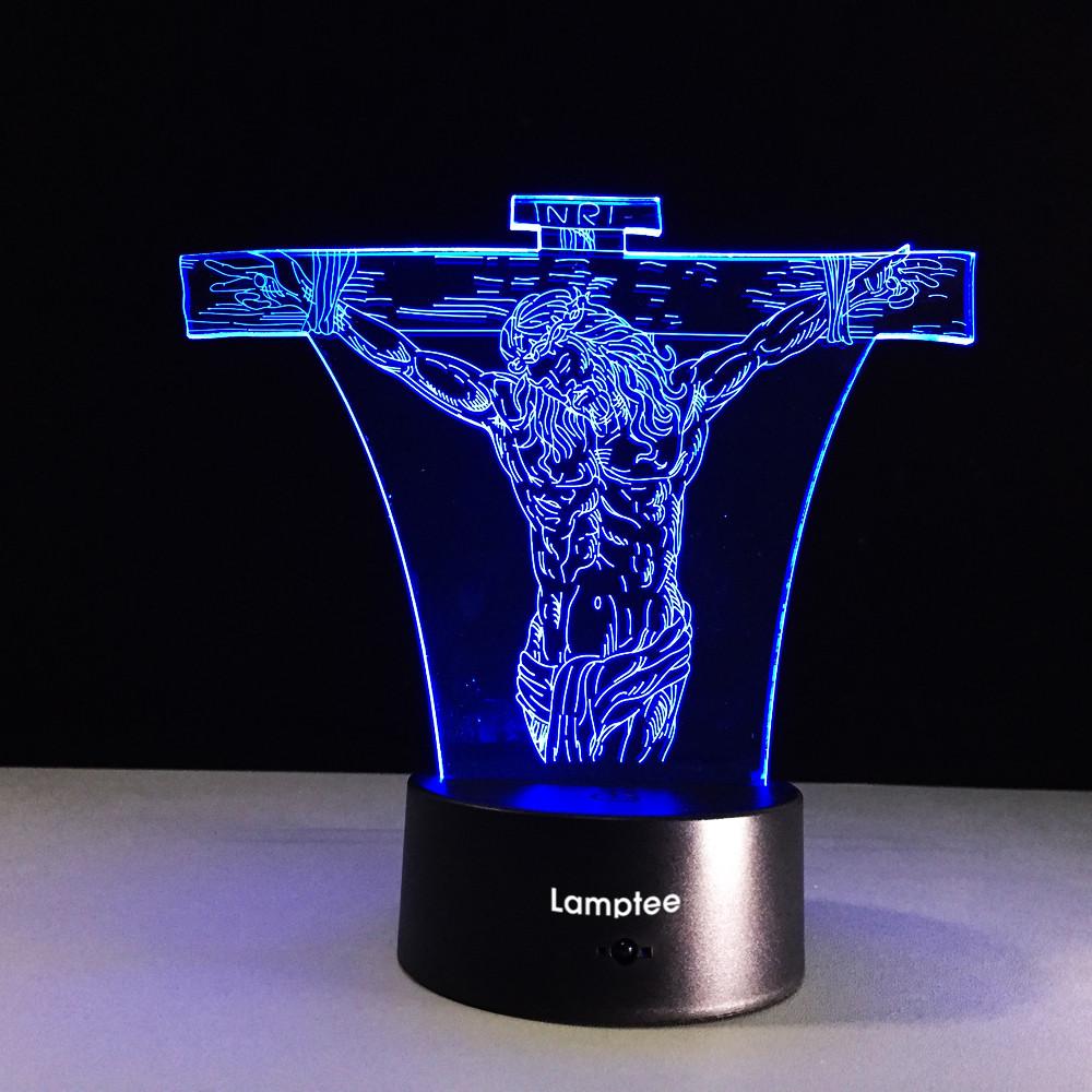 Art Cross Jesus 3D Illusion Lamp Night Light 3DL232