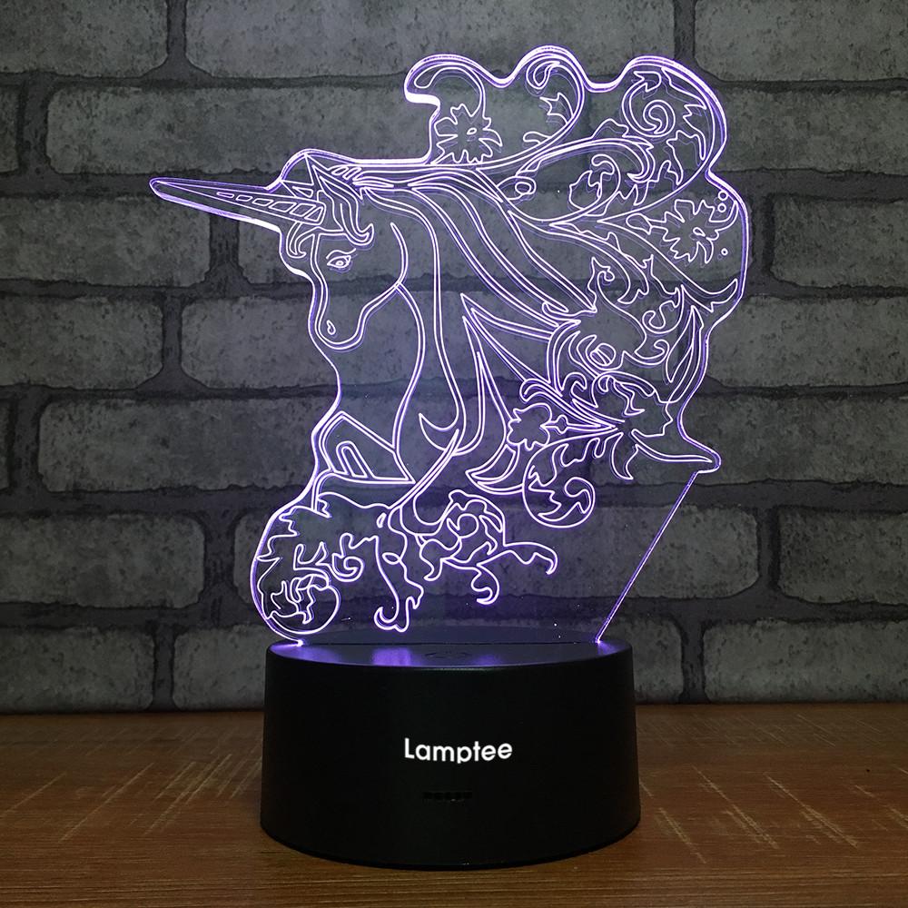 Animal Unicorn 3D Illusion Lamp Night Light 3DL2320