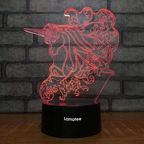 Image of Animal Unicorn 3D Illusion Lamp Night Light 3DL2320