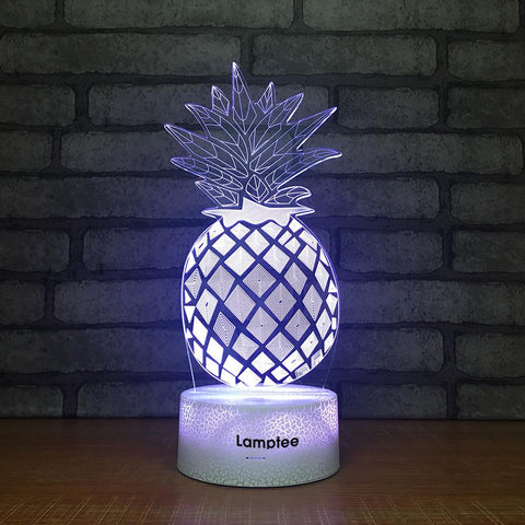 Image of Crack Lighting Base Plant Pineapple Visual 3D Illusion Lamp Night Light 3DL2368