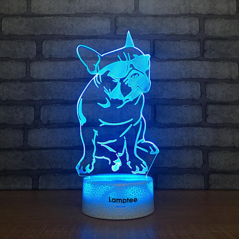 Image of Crack Lighting Base Animal Dog Visual 3D Illusion Lamp Night Light 3DL2390