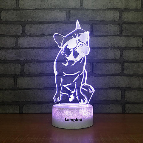 Image of Crack Lighting Base Animal Dog Visual 3D Illusion Lamp Night Light 3DL2390