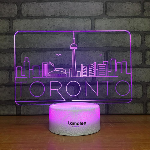 Image of Crack Lighting Base Building Toronto 3D Illusion Lamp Night Light 3DL2422