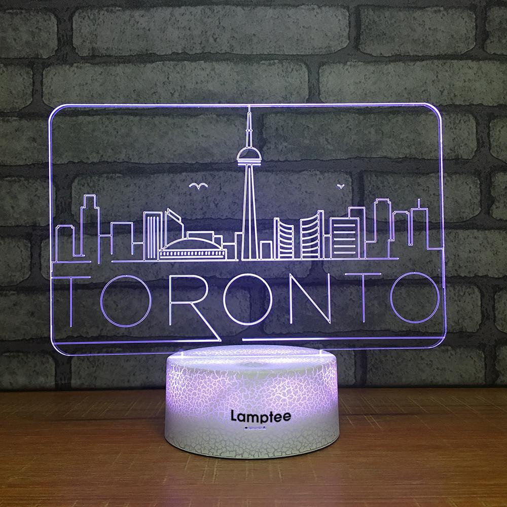 Crack Lighting Base Building Toronto 3D Illusion Lamp Night Light 3DL2422