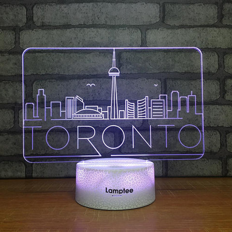 Image of Crack Lighting Base Building Toronto 3D Illusion Lamp Night Light 3DL2422