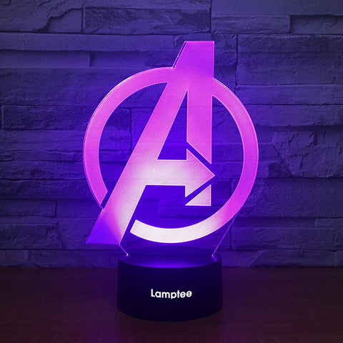 Image of Anime Avengers Logo 3D Illusion Lamp Night Light 3DL2433