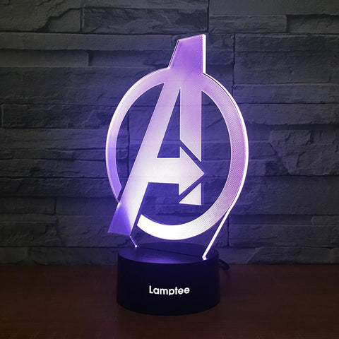 Image of Anime Avengers Logo 3D Illusion Lamp Night Light 3DL2433