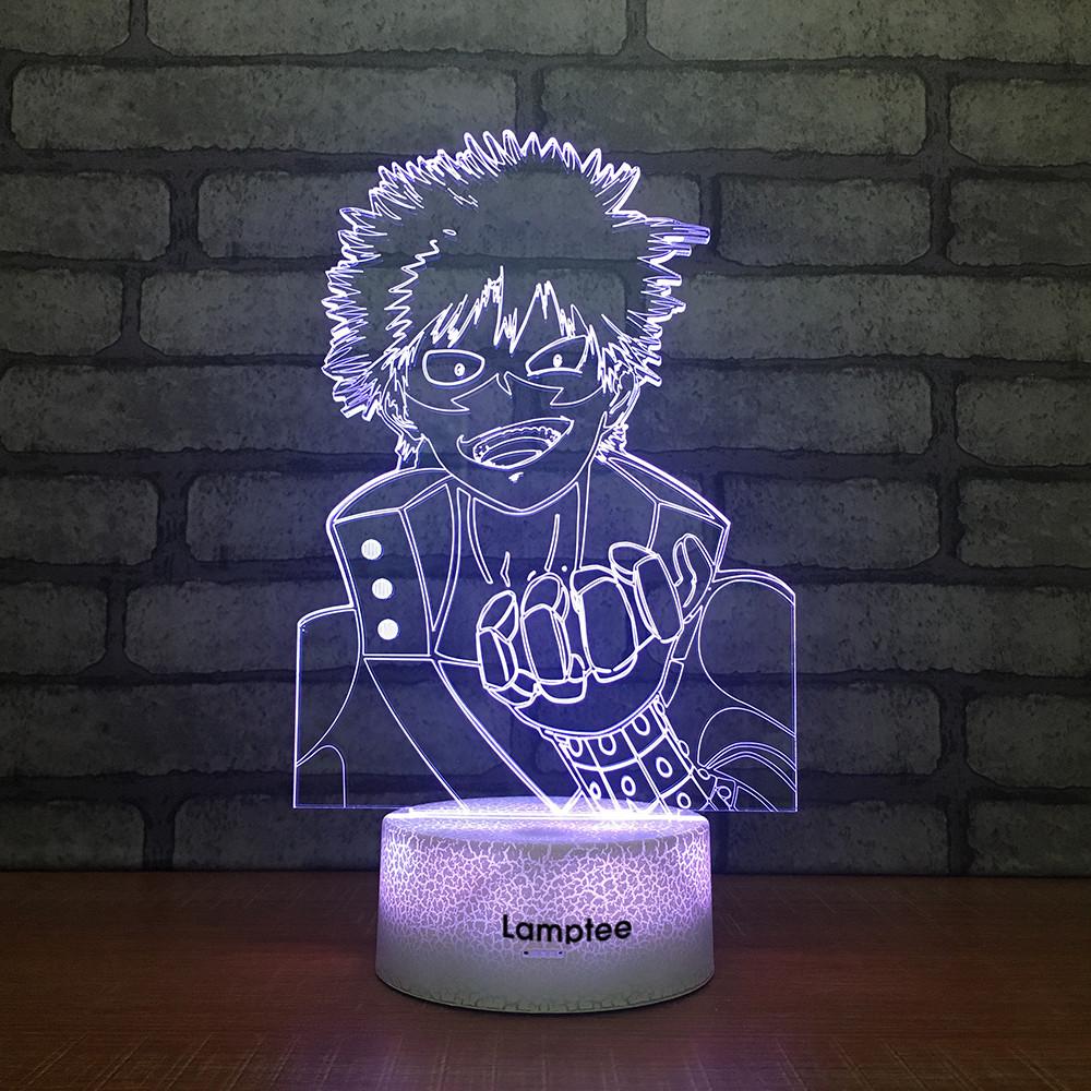 Crack Lighting Base Anime My Hero Academia Bakugou 3D Illusion Night Light Lamp 3DL2450