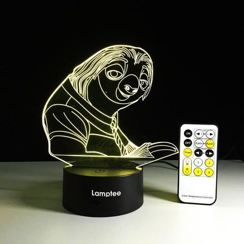 Image of Anime Zootopia sloth 3D Illusion Lamp Night Light 3DL248