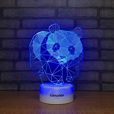 Image of Crack Lighting Base Animal Giant Panda 3D Illusion Lamp Night Light 3DL2505