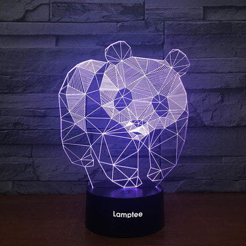 Image of Animal Giant Panda 3D Illusion Lamp Night Light 3DL2505