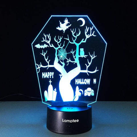 Image of Festival Creative Halloween Decorations Tree 3D Illusion Lamp Night Light 3DL259