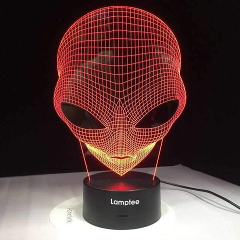 Image of Alien Head V2 3D Illusion Lamp Night Light 3DL2603