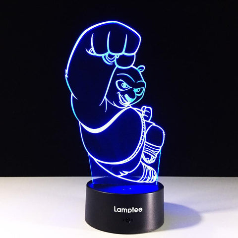 Image of Anime Cartoon Kung Fu Panda 3D Illusion Lamp Night Light 3DL262