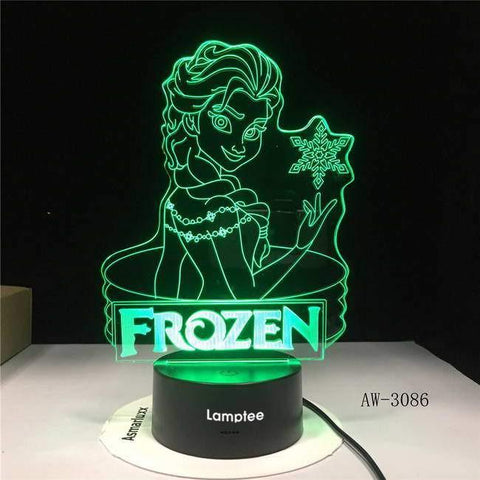 Image of Frozen 3D Illusion Lamp Night Light 3DL2645