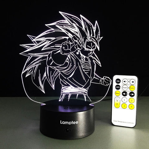Image of Animal Dragon Ball Super Saiyan God Goku Action Figures 3D Illusion Lamp Night Light 3DL272