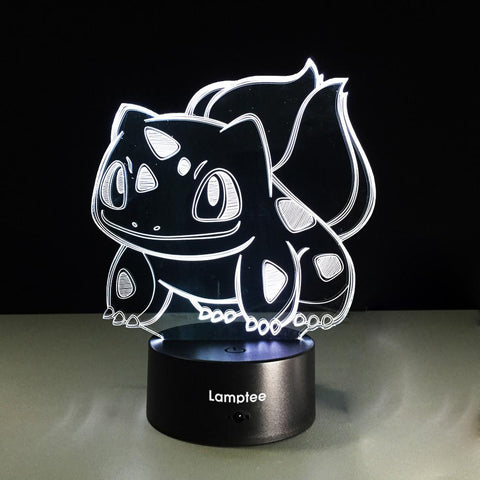 Image of Anime Cute Pokemon Bulbasaur 3D Illusion Lamp Night Light 3DL287