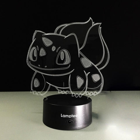 Image of Anime Cute Pokemon Bulbasaur 3D Illusion Lamp Night Light 3DL287