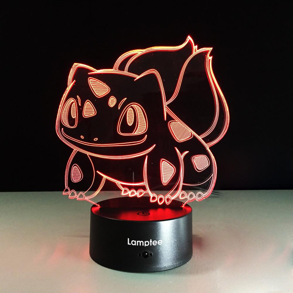 Anime Cute Pokemon Bulbasaur 3D Illusion Lamp Night Light 3DL287