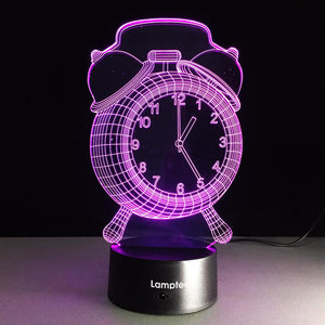 Other Home Furnishings Alarm Clock 3D Illusion Lamp Night Light 3DL288