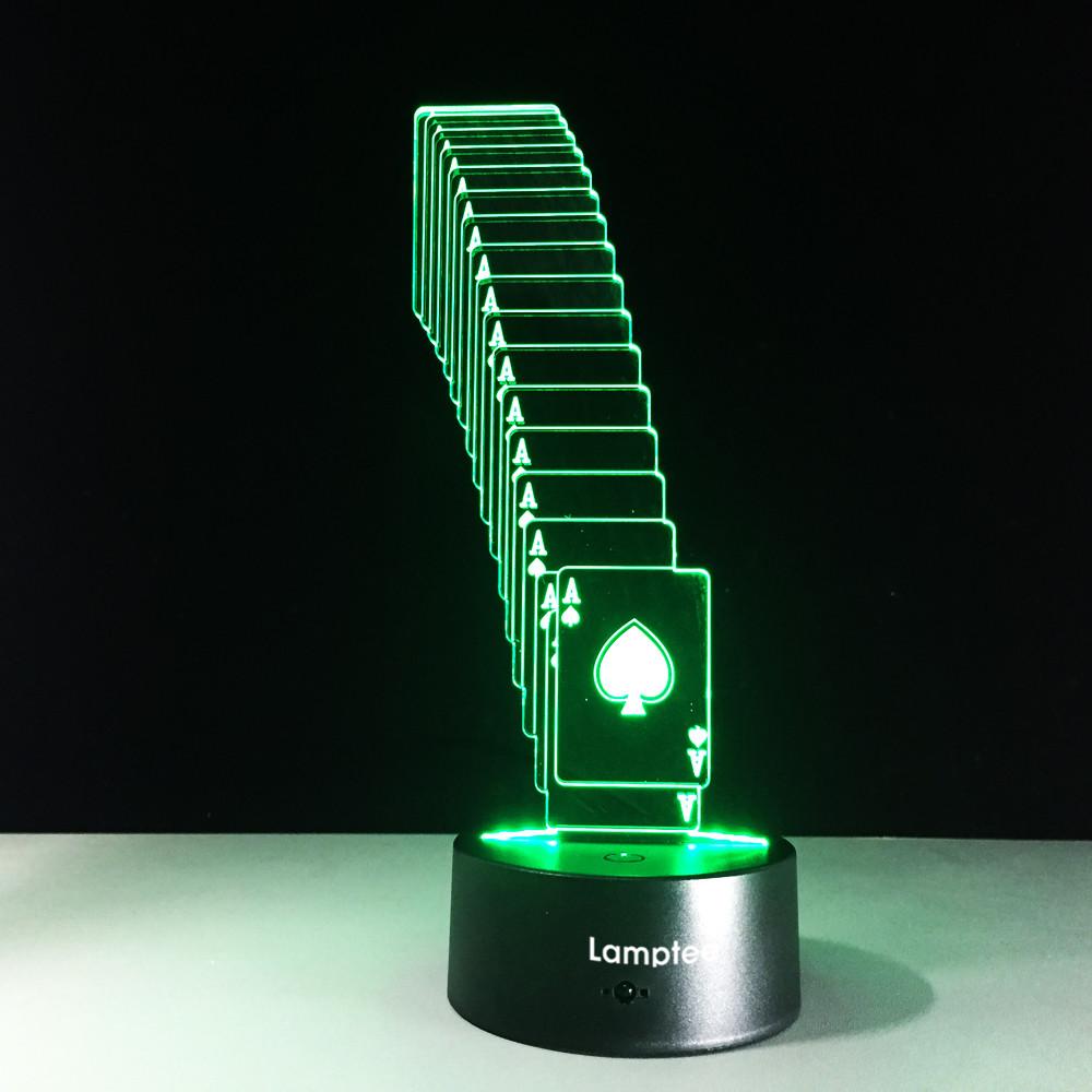 Other Poker Cards Game Playing 3D Illusion Lamp Night Light 3DL290