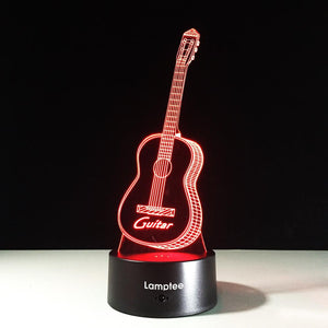 Musical Instruments Guitar 3D Illusion Lamp Night Light 3DL311
