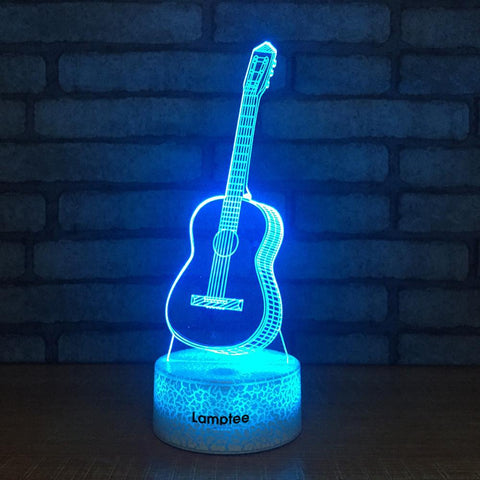 Image of Crack Lighting Base Musical Instruments Guitar 3D Illusion Lamp Night Light 3DL311