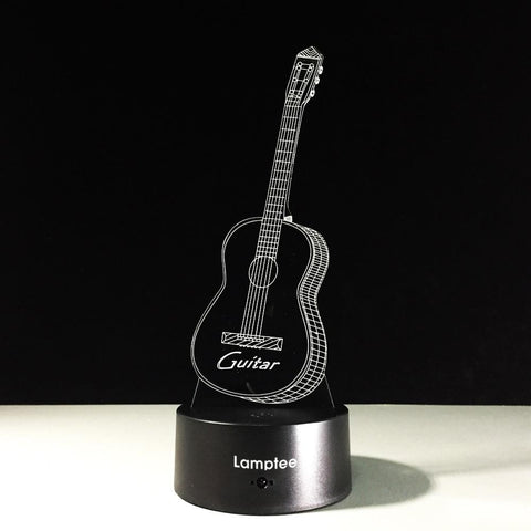 Image of Musical Instruments Guitar 3D Illusion Lamp Night Light 3DL311