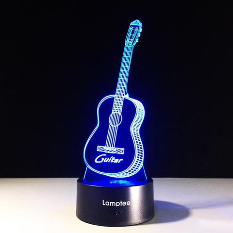 Image of Musical Instruments Guitar 3D Illusion Lamp Night Light 3DL311