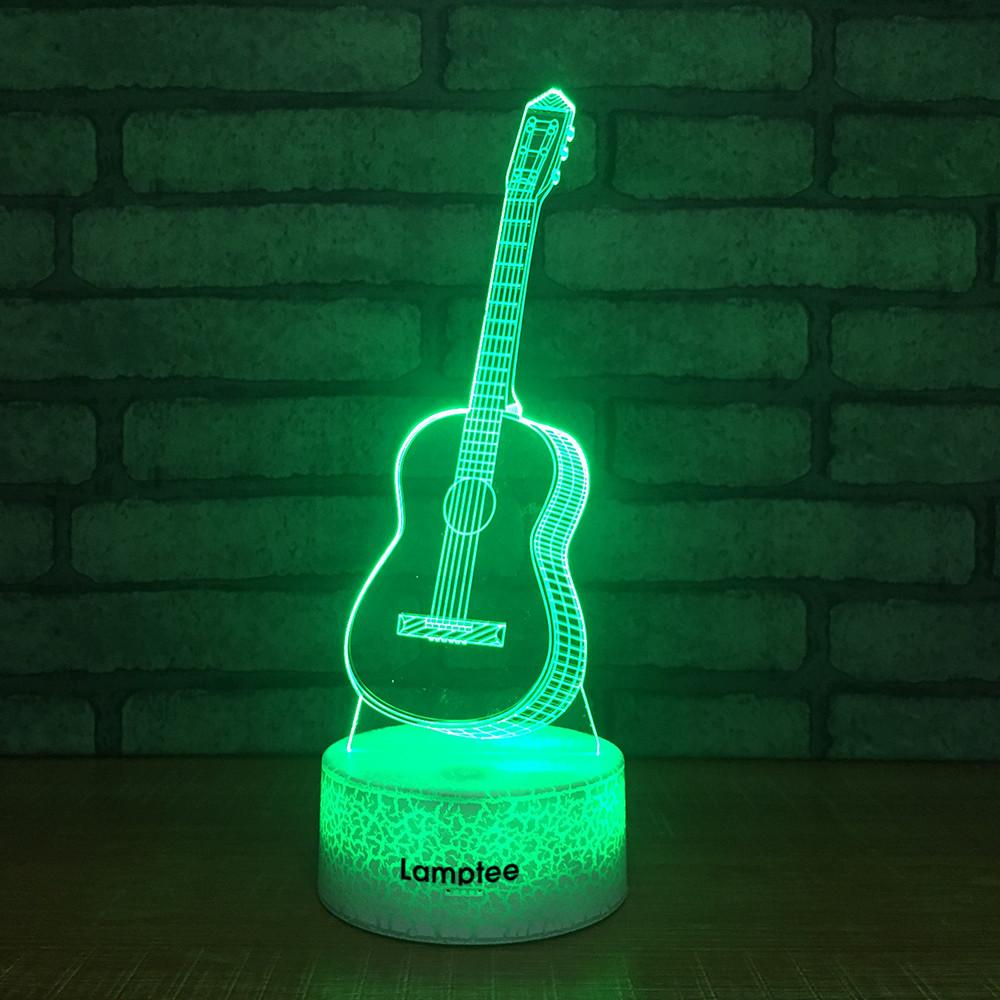 Crack Lighting Base Musical Instruments Guitar 3D Illusion Lamp Night Light 3DL311