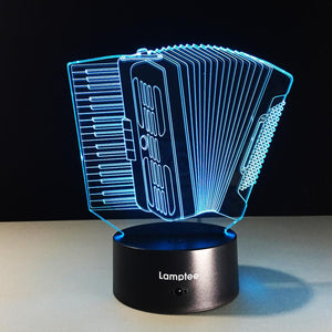 Musical Instruments Organ 3D Illusion Lamp Night Light 3DL313