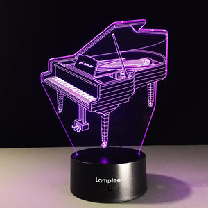 Musical Instruments Piano 3D Illusion Lamp Night Light 3DL314