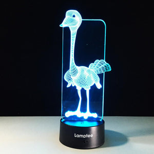 Animal Flamingos Shape 3D Illusion Lamp Night Light 3DL336