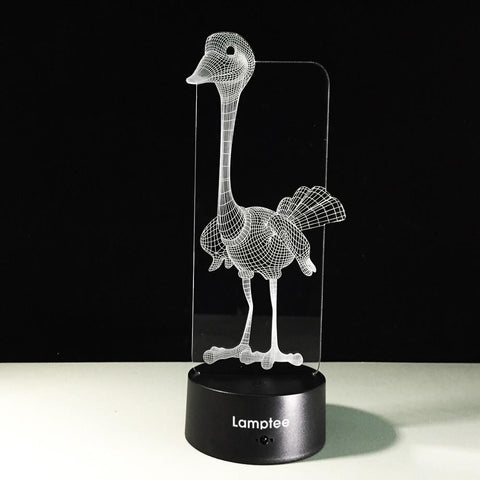 Animal Flamingos Shape 3D Illusion Lamp Night Light 3DL336