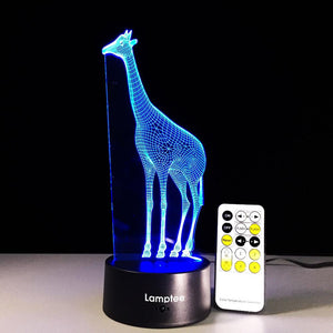 Animal Giraffe 3D Illusion Lamp Night Light 3DL347