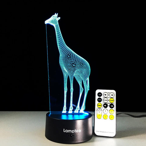 Image of Animal Giraffe 3D Illusion Lamp Night Light 3DL347