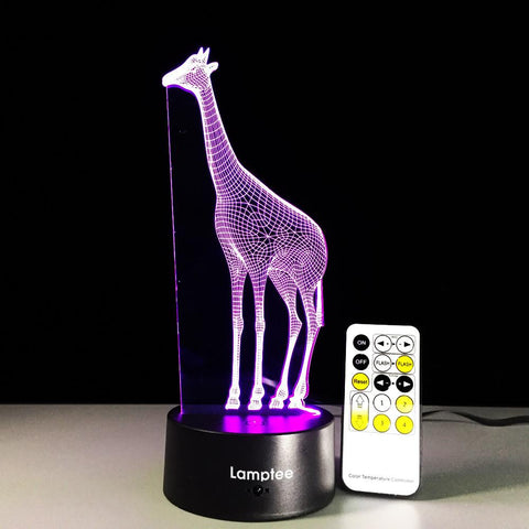 Image of Animal Giraffe 3D Illusion Lamp Night Light 3DL347