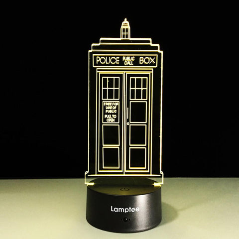 Building Creative Telephone Booth Modelling 3D Illusion Lamp Night Light 3DL352