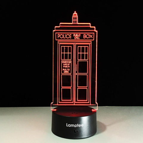 Building Creative Telephone Booth Modelling 3D Illusion Lamp Night Light 3DL352