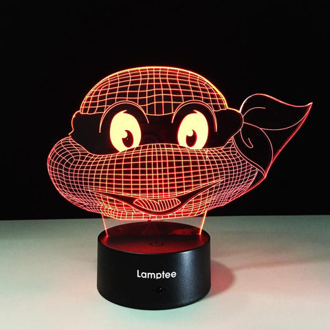 Image of Anime Teenage Mutant Ninja Turtles Figure 3D Illusion Lamp Night Light 3DL354