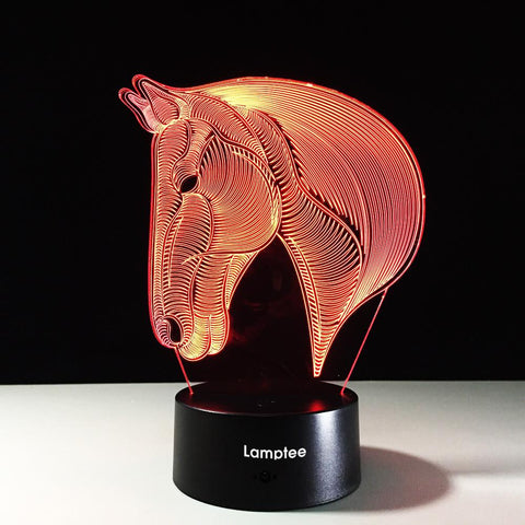 Image of Animal Fashion Animal Horse Head 3D Illusion Lamp Night Light 3DL392