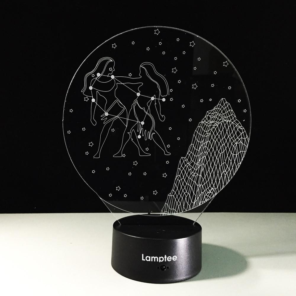 Other Twelve Constellations Gemini Constellation 3D Illusion Lamp Night Light 3DL369