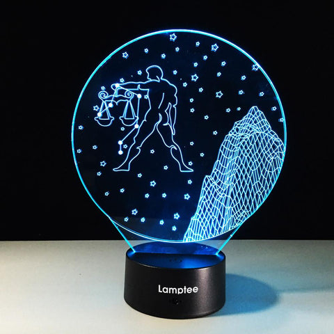 Image of Other Twelve Constellations Libra Constellation 3D Illusion Lamp Night Light 3DL375