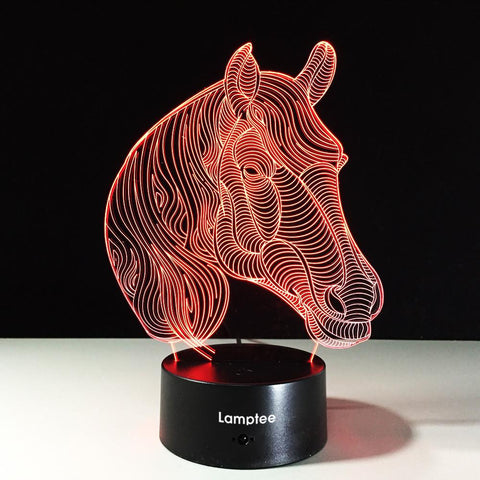 Image of Animal Horse Head 3D Illusion Lamp Night Light 3DL527