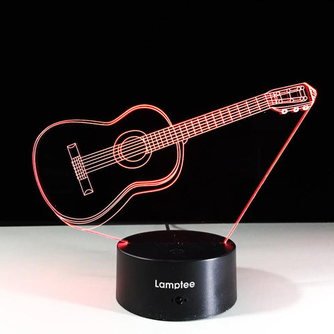 Image of Musical Instruments Guitar 3D Illusion Lamp Night Light 3DL398