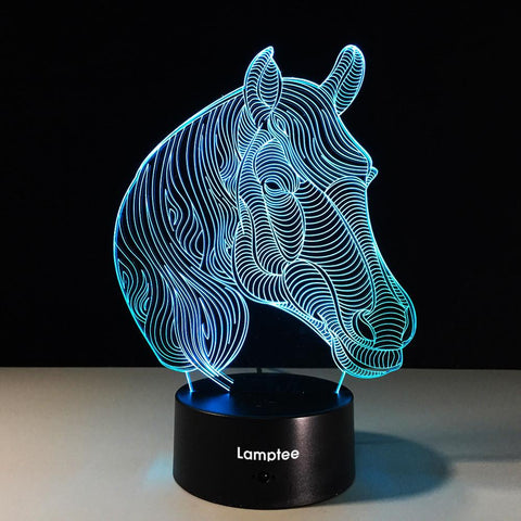Image of Animal Horse Head 3D Illusion Lamp Night Light 3DL527