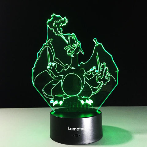 Image of Anime Pokemon Charizard 3D Illusion Lamp Night Light 3DL386