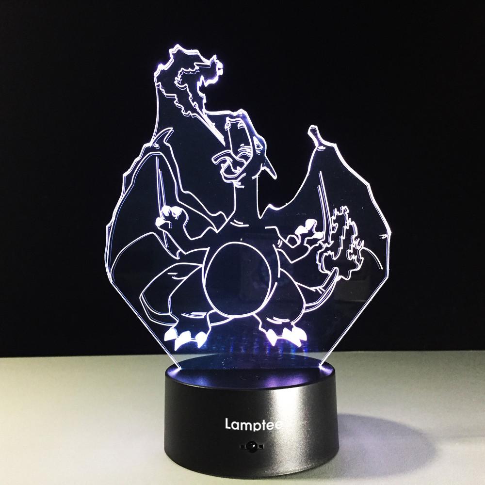 Anime Pokemon Charizard 3D Illusion Lamp Night Light 3DL386