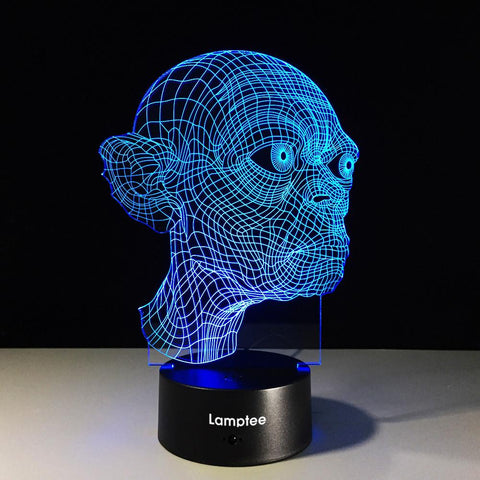 Image of Abstract Strange Abstract Head Shape 3D Illusion Lamp Night Light 3DL388